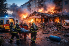 Взрыв газовой смеси в кафе «Центр Плова» в Щучинске