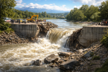Плотина на реке Бадам в Шымкенте