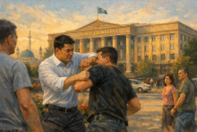 Аким Каратауского района попал на видео с дракой в Шымкенте