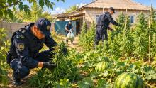 Полиция Шымкента изъяла 330 кг наркотиков и около 130 кустов каннабиса из частного дома