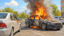 сгоревший автомобиль