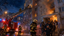 Rescuers evacuated 75 people from a burning multi-storey building in Shchuchinsk