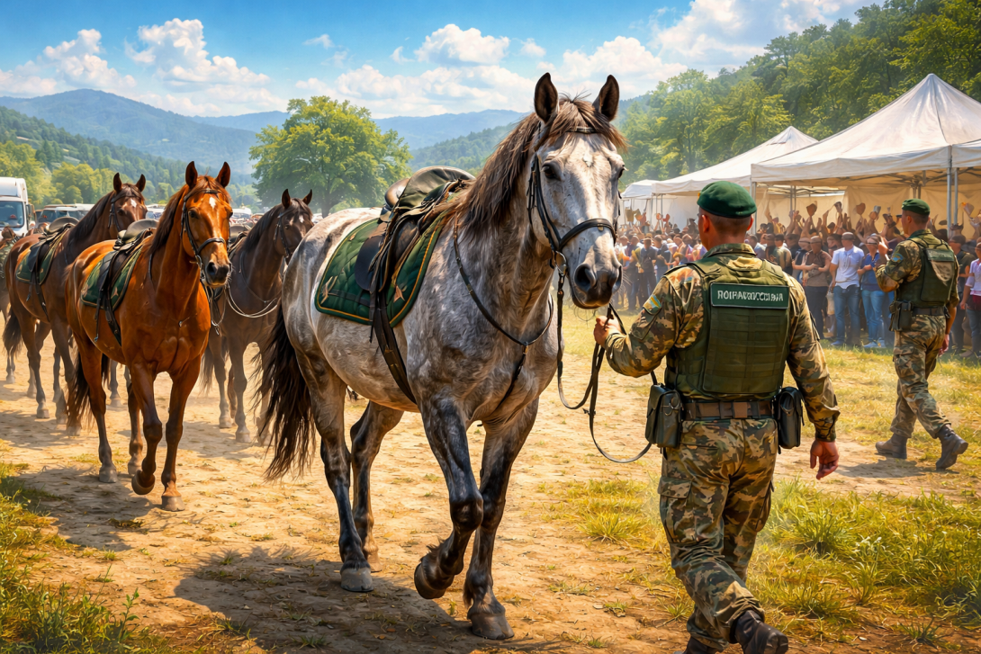 Служебные лошади погранслужбы КНБ проданы на аукционе в Казахстане
