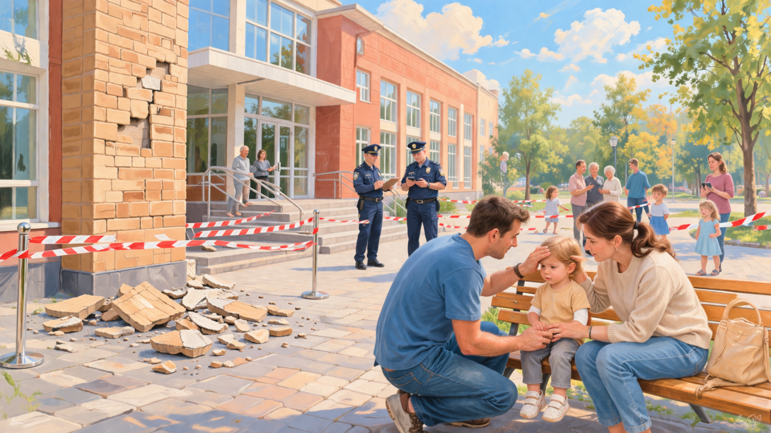 Ребёнок получил травму при обрушении фасада в Карагандинской области