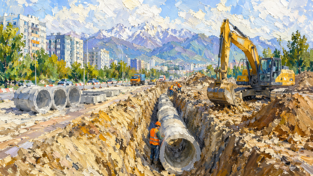 Власти Алматы запустили строительство коллектора с участием проблемного подрядчика