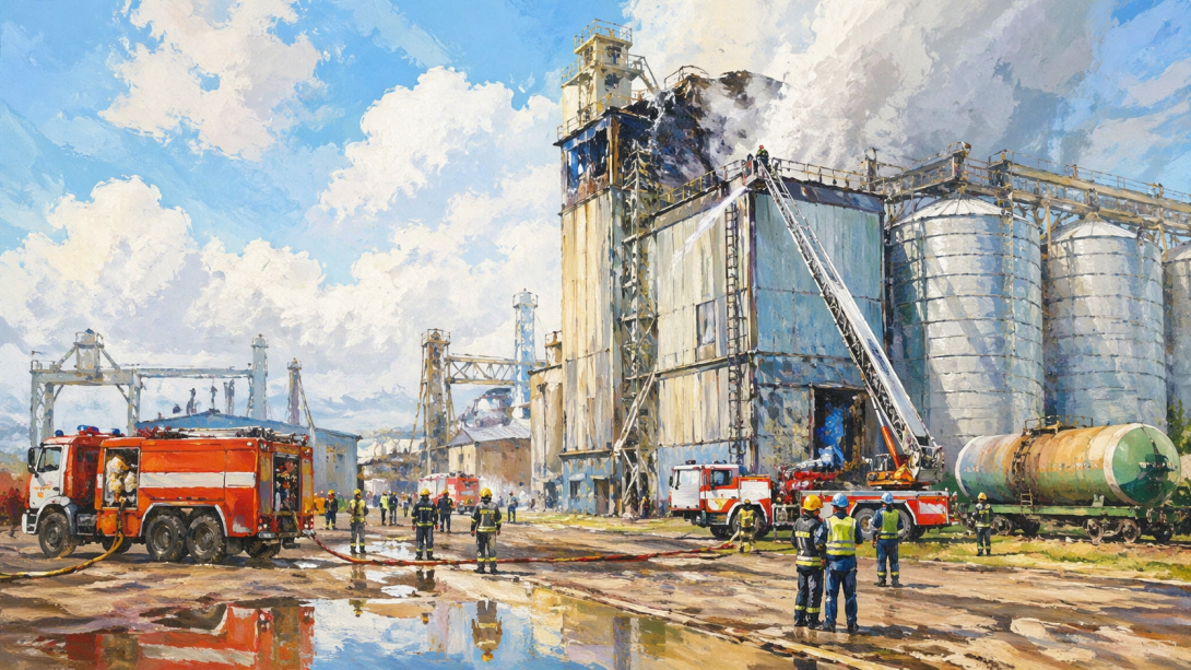 Пожар произошёл на предприятии «МаслоДел» в СКО