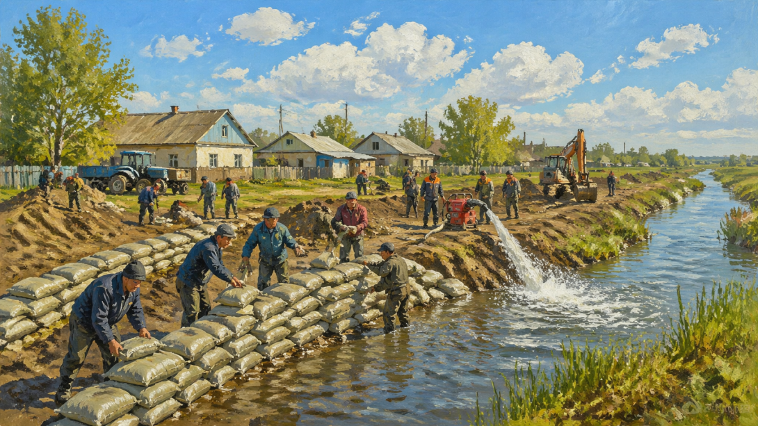 Спасатели МЧС предотвратили подтопление села в Кызылординской области