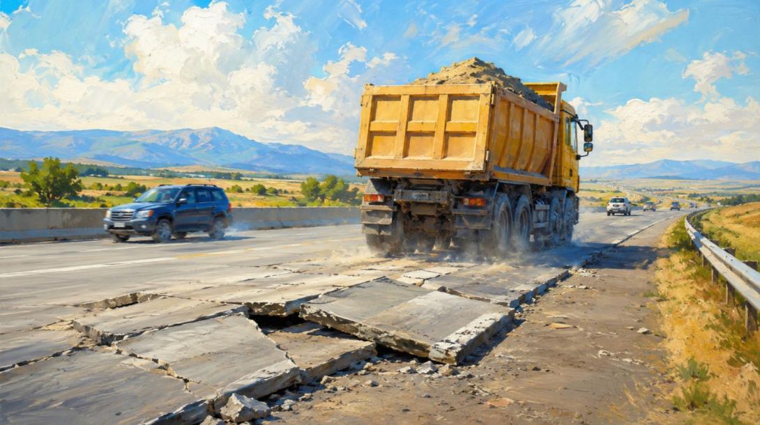 Казахстанские дороги стали быстрее изнашиваться из-за тяжелых грузовиков