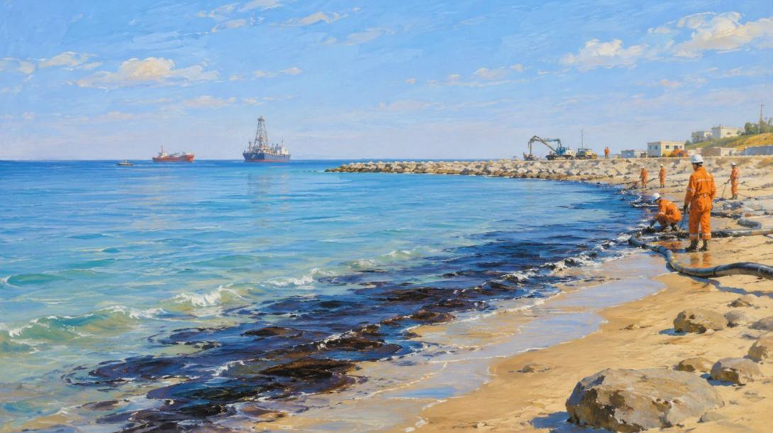 Утечка нефти в Каспийском море произошла у берегов Азербайджана