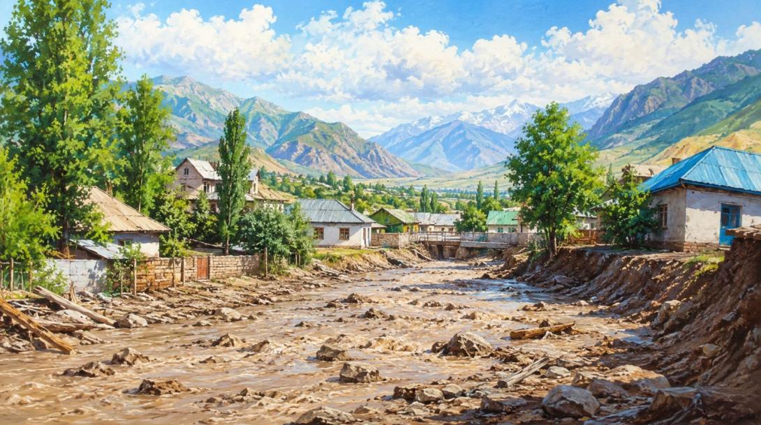 Сильные ливни подтопили населенные пункты Кыргызстана