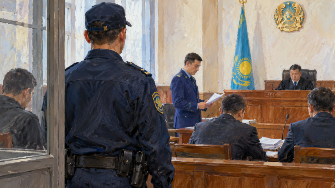 Дело о нападении на полицейского в Костанае начали рассматривать в суде